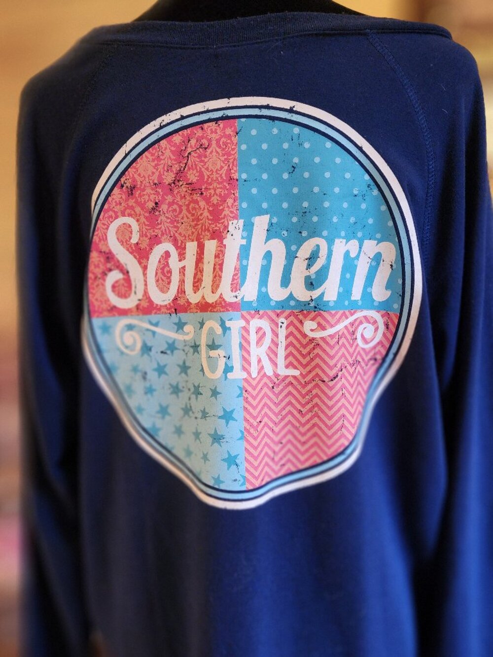 Navy XL LS Woman's Southern Girl T-shirt. Lightweight material and baggy.